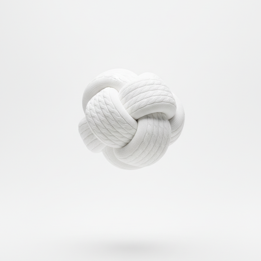 White Decorative Knot Pillow