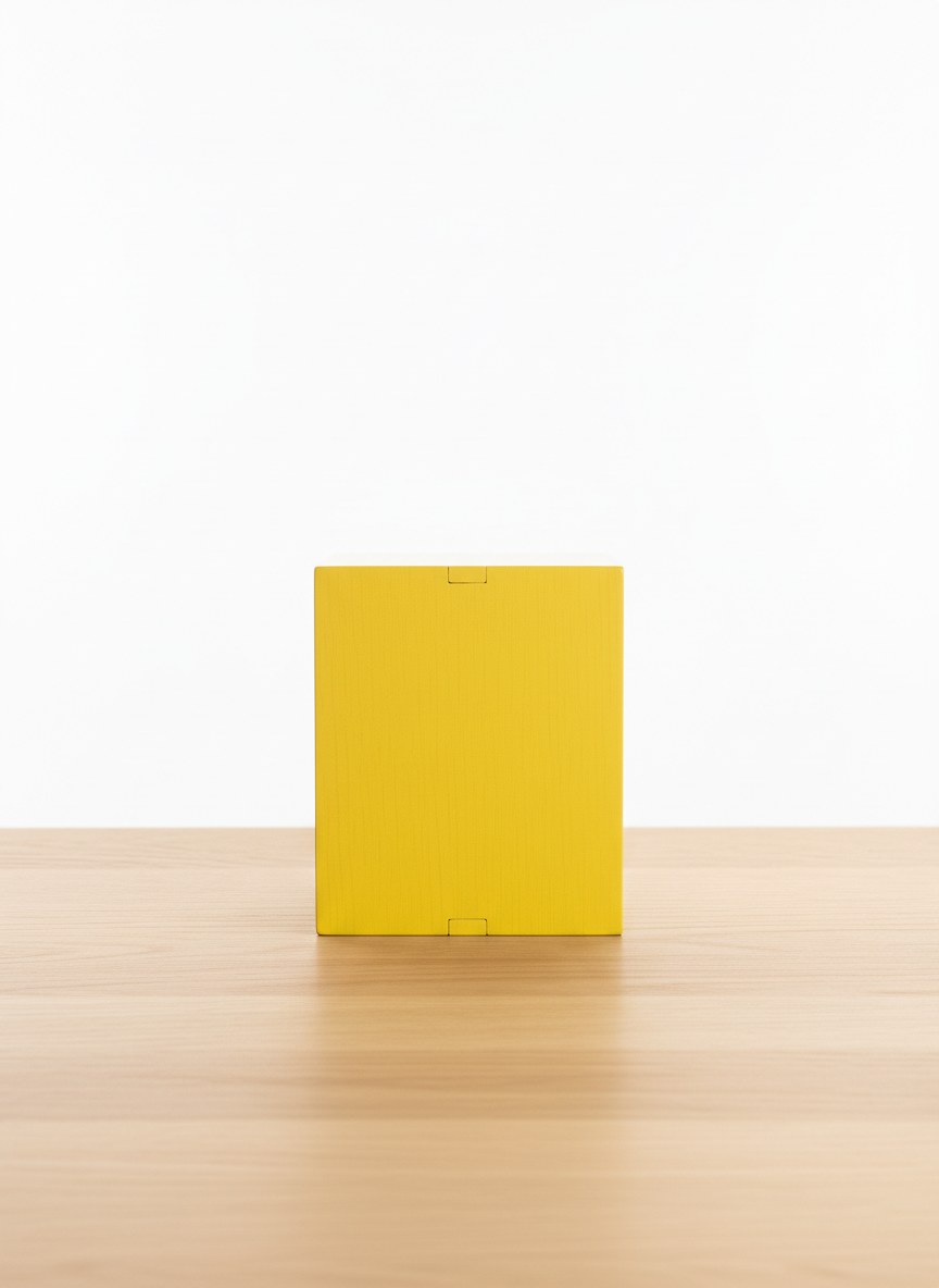 Yellow Wooden Table Clock