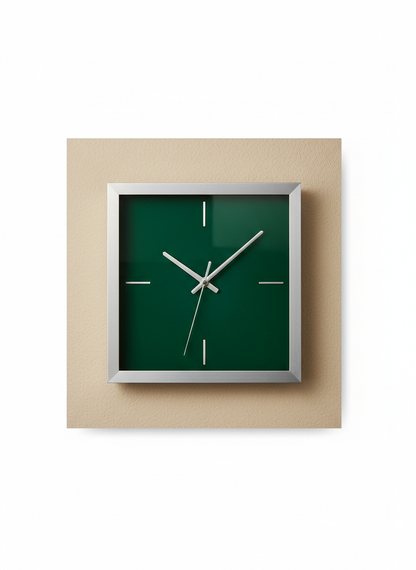Green Square Wall Clock