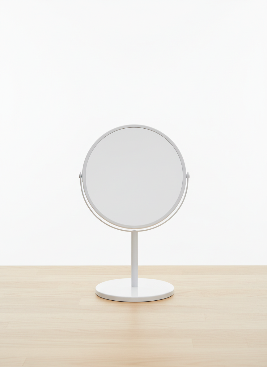 White Round Vanity Mirror