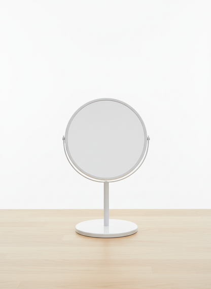 White Round Vanity Mirror