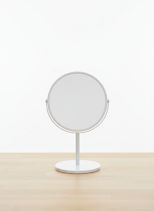White Round Vanity Mirror