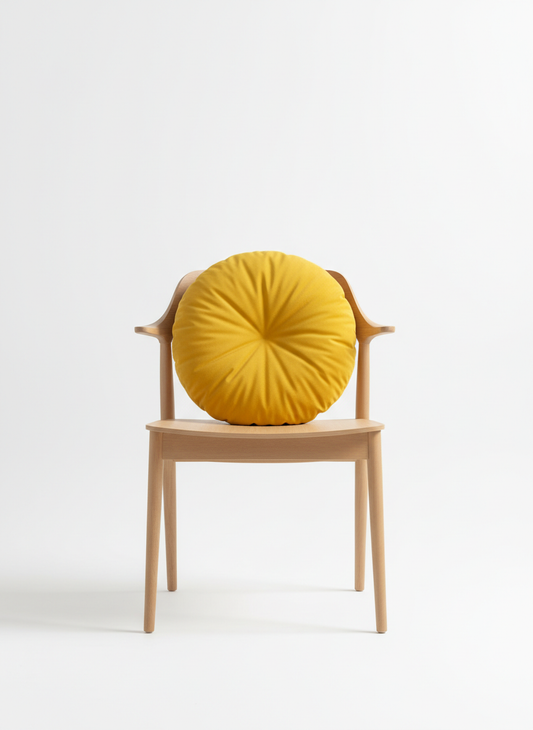 Yellow Round Accent Pillow