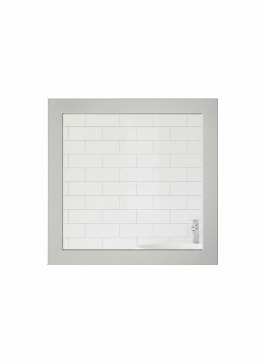 Grey Square Bathroom Mirror