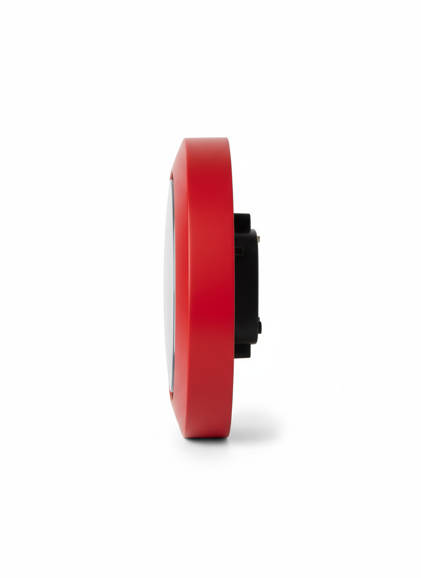 Red Minimalist Round Clock