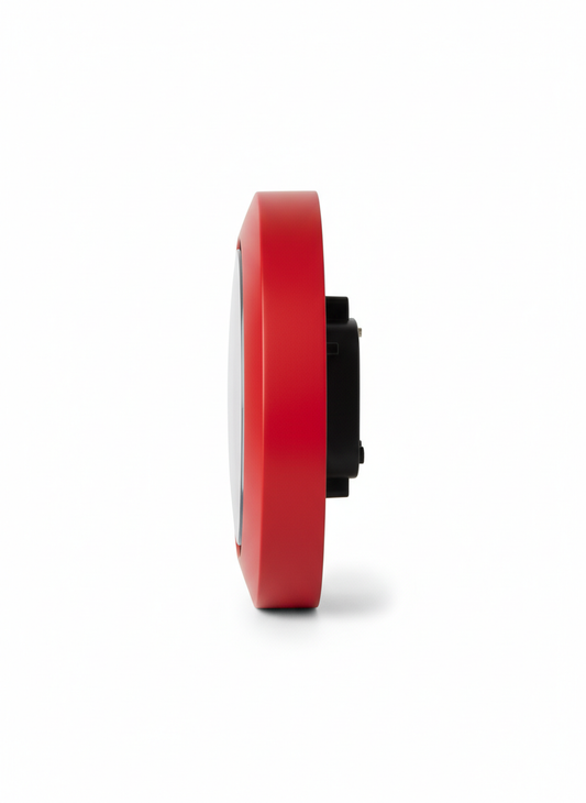 Red Minimalist Round Clock