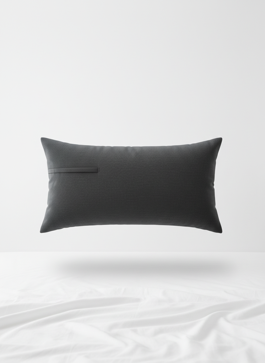 Grey Rectangular Bed Pillow