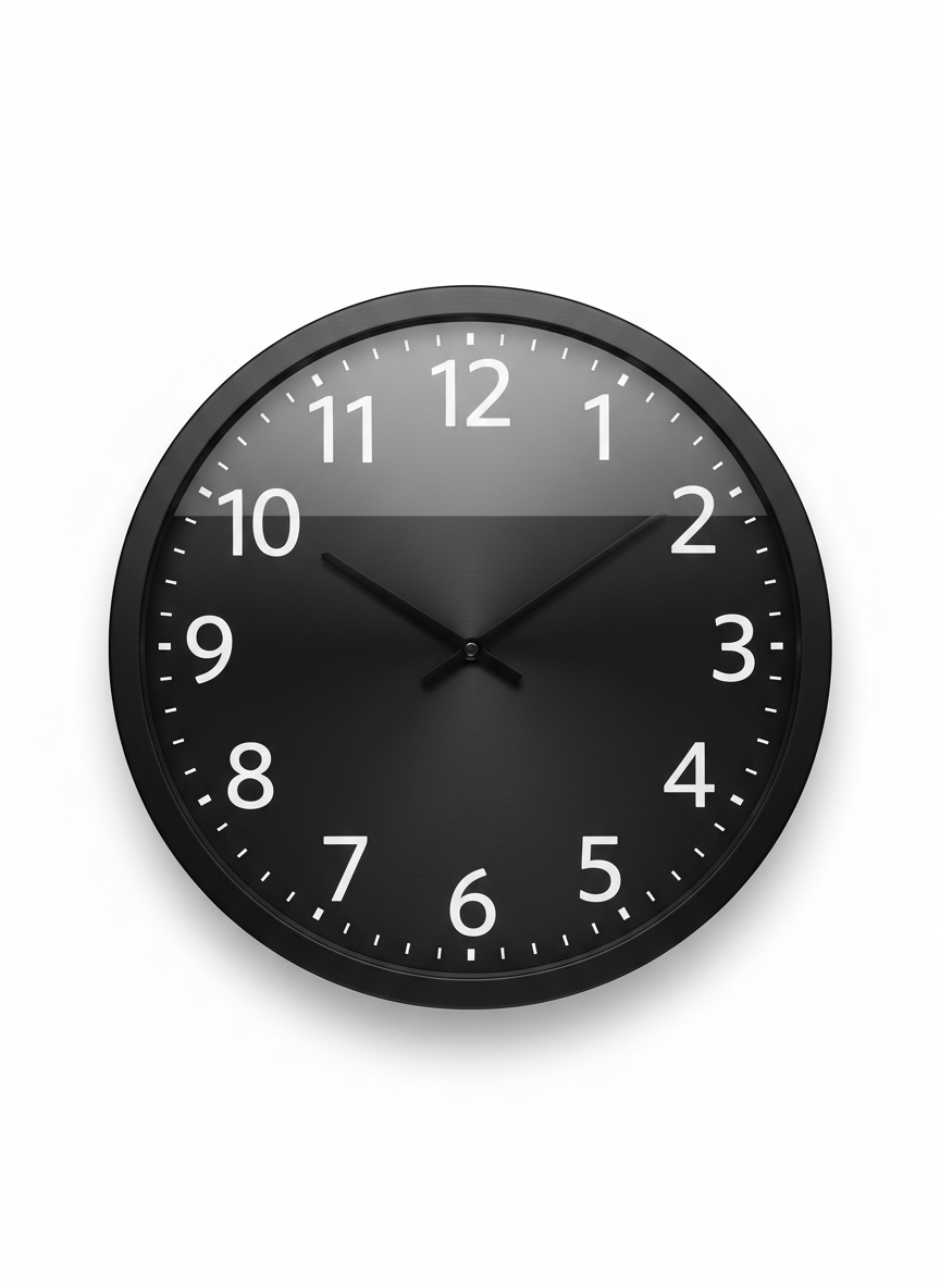 Black Silent Wall Clock