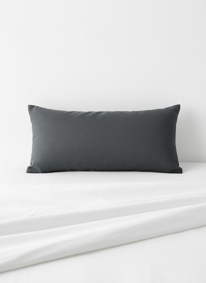 Grey Rectangular Bed Pillow